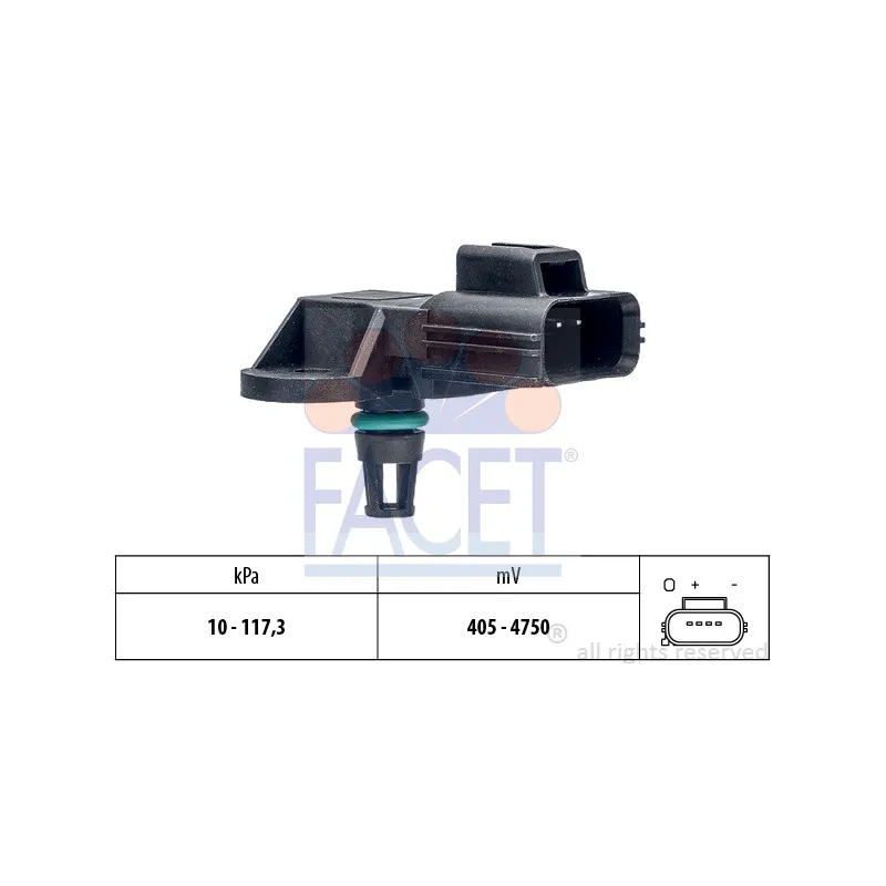 Capteur, pression de suralimentation FACET 10.3151