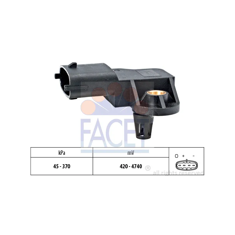 Capteur, pression de suralimentation FACET 10.3167