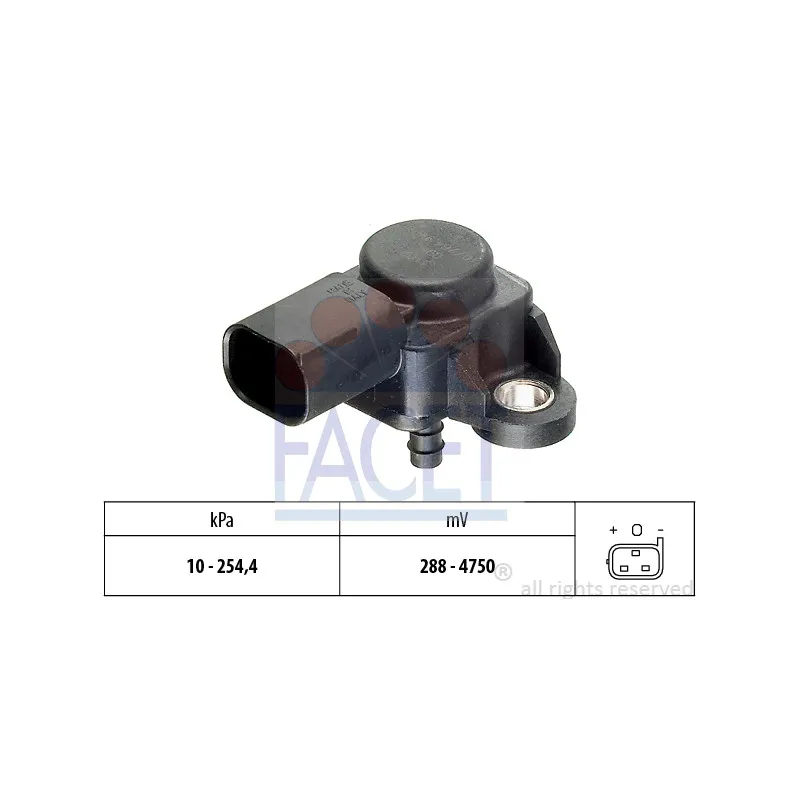 Capteur, pression de suralimentation FACET 10.3231