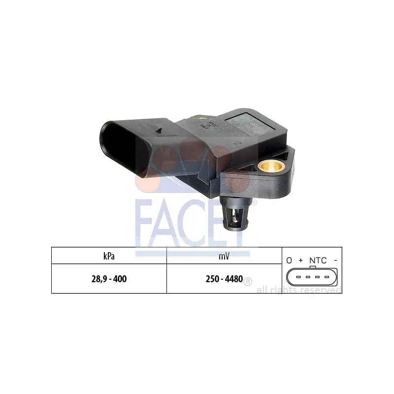 Capteur, pression de suralimentation FACET 10.3235