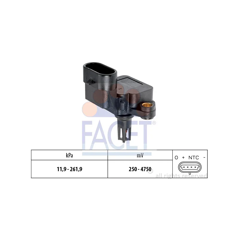 Capteur, pression de suralimentation FACET 10.3245