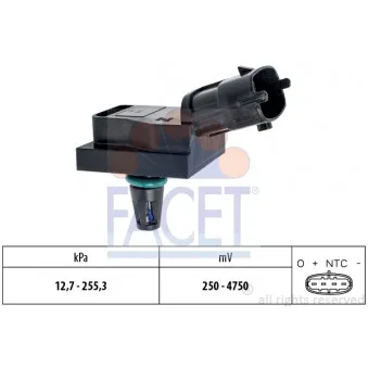 Capteur, pression de suralimentation FACET 10.3246