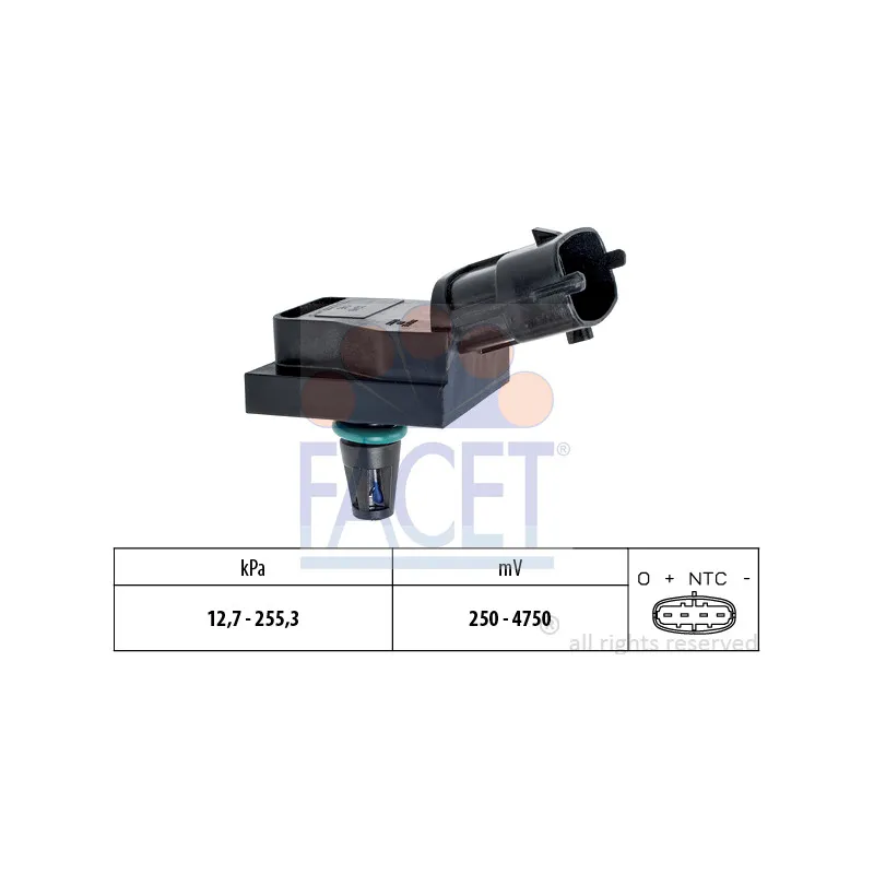 Capteur, pression de suralimentation FACET 10.3246