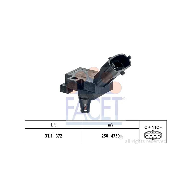 Capteur, pression de suralimentation FACET 10.3248