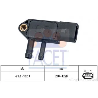 Capteur, pression des gaz échappement FACET 10.3266