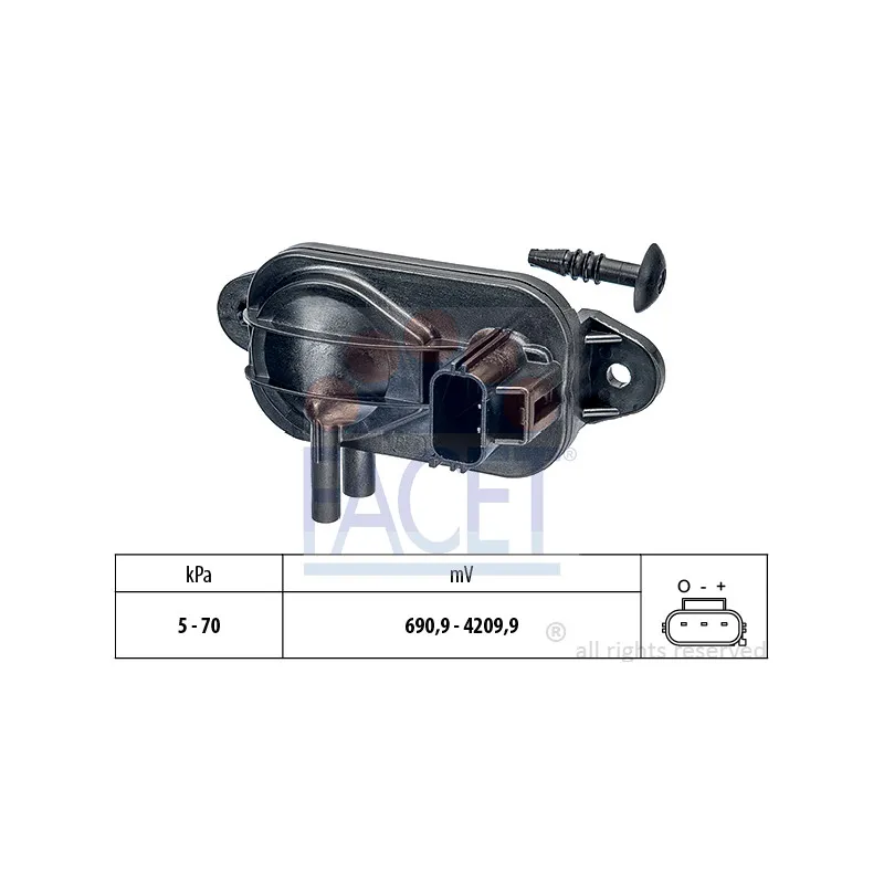 Capteur, pression de suralimentation FACET 10.3268