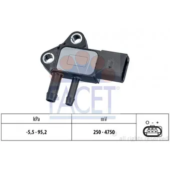 Capteur, pression des gaz échappement FACET 10.3297