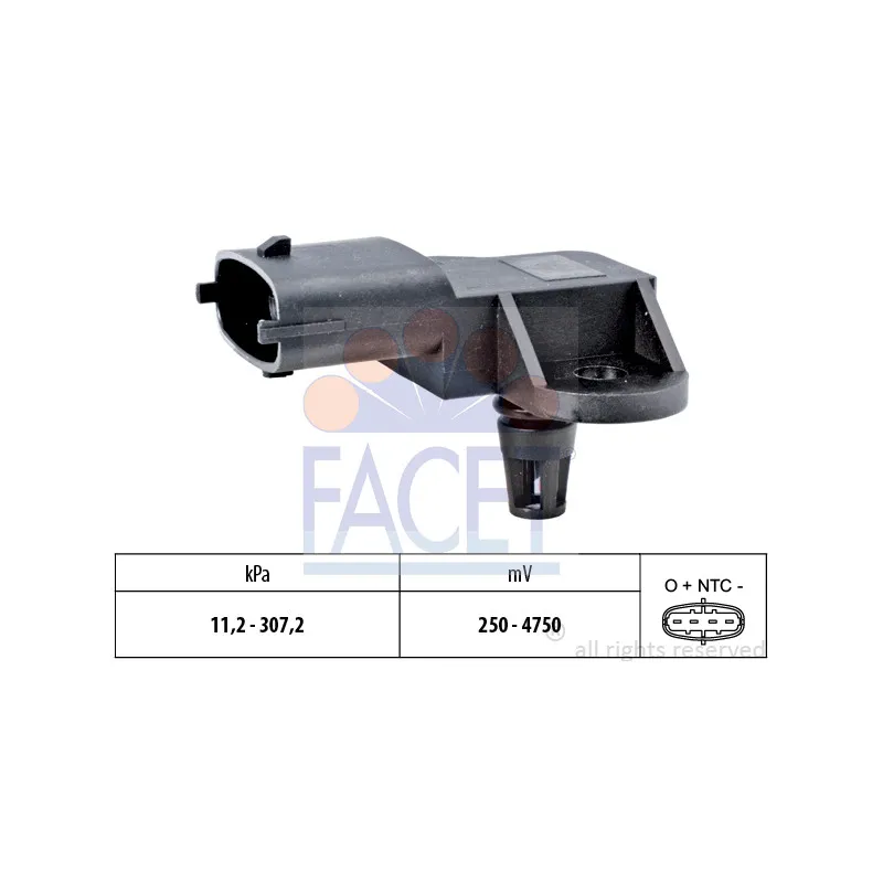 Capteur, pression de suralimentation FACET 10.3341