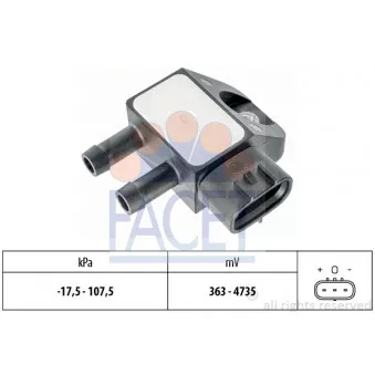 Capteur, pression des gaz échappement FACET 10.3342
