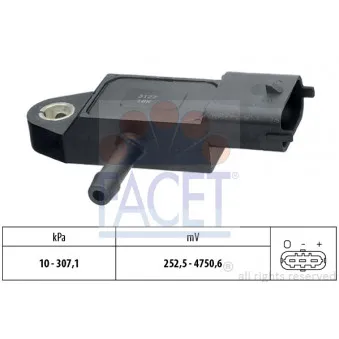 Capteur, pression des gaz échappement FACET 10.3348