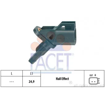 Capteur, vitesse de roue FACET 21.0002