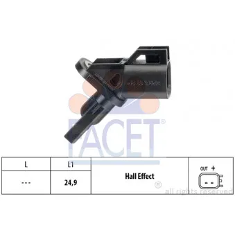 Capteur, vitesse de roue FACET 21.0005