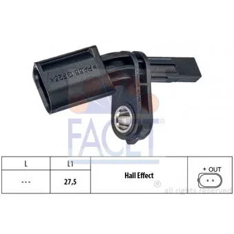 Capteur, vitesse de roue FACET 21.0006