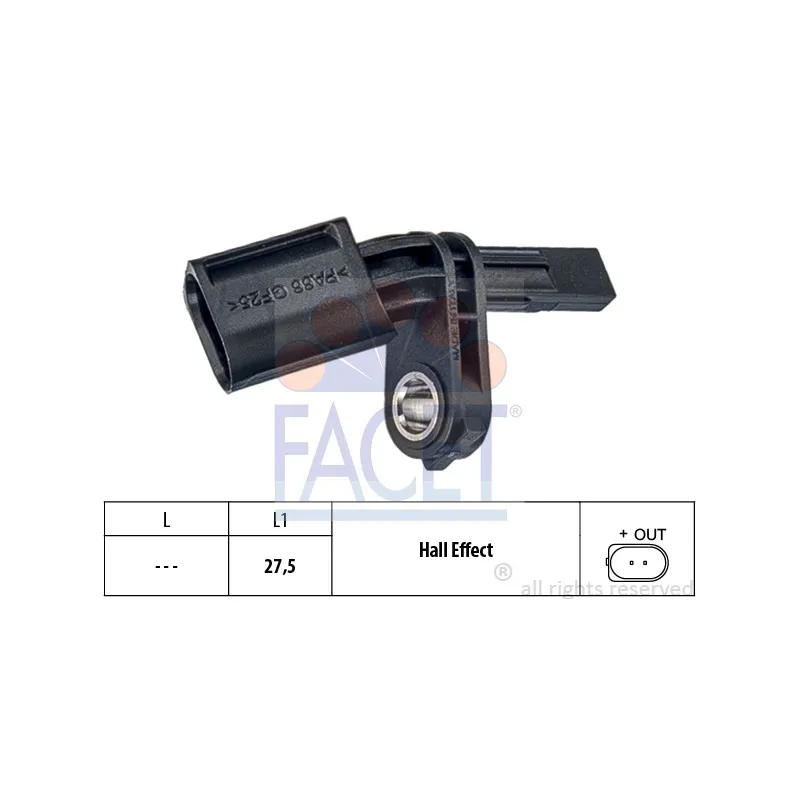 Capteur, vitesse de roue FACET 21.0006