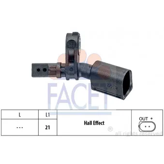 Capteur, vitesse de roue FACET 21.0010