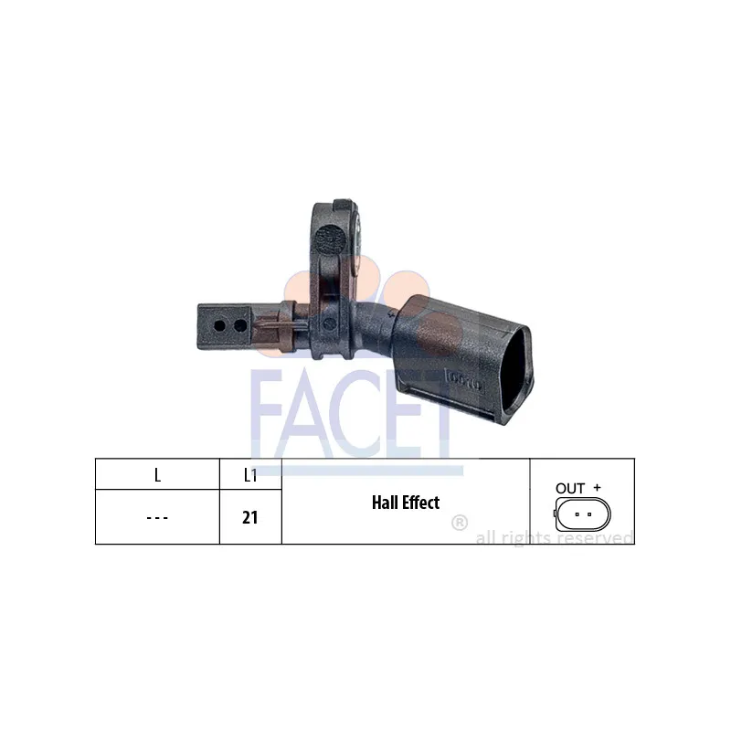 Capteur, vitesse de roue FACET 21.0010
