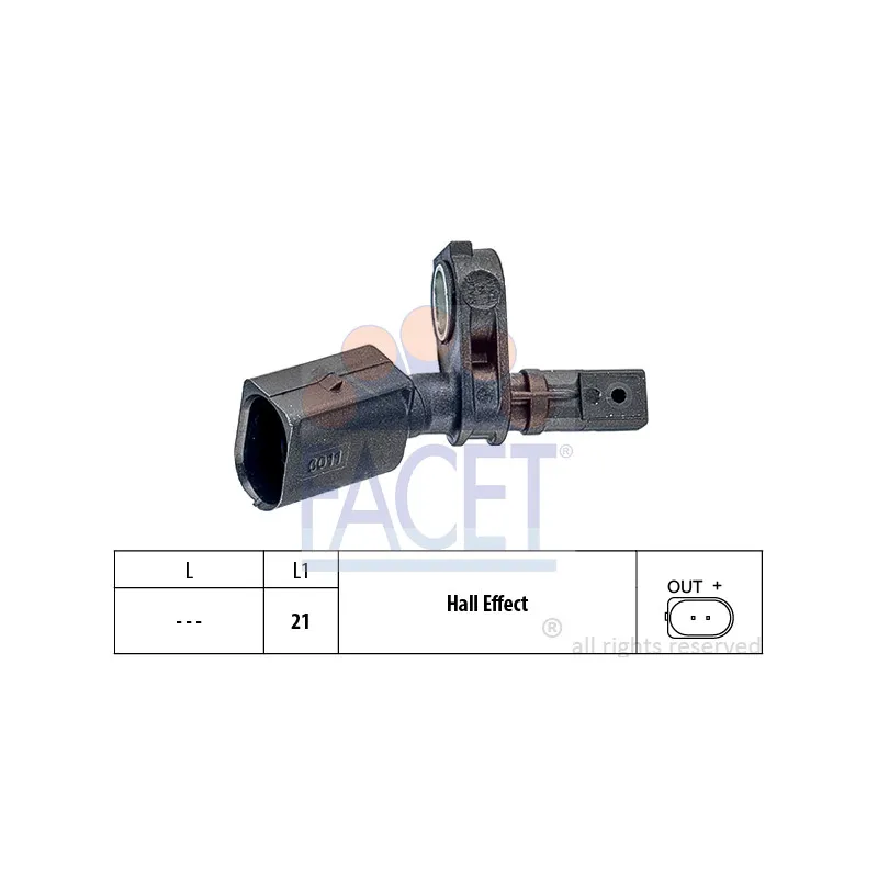 Capteur, vitesse de roue FACET 21.0011