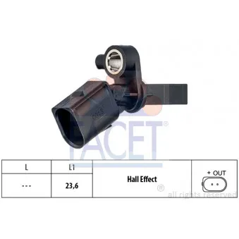Capteur, vitesse de roue FACET 21.0013