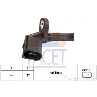 Capteur, vitesse de roue FACET 21.0014
