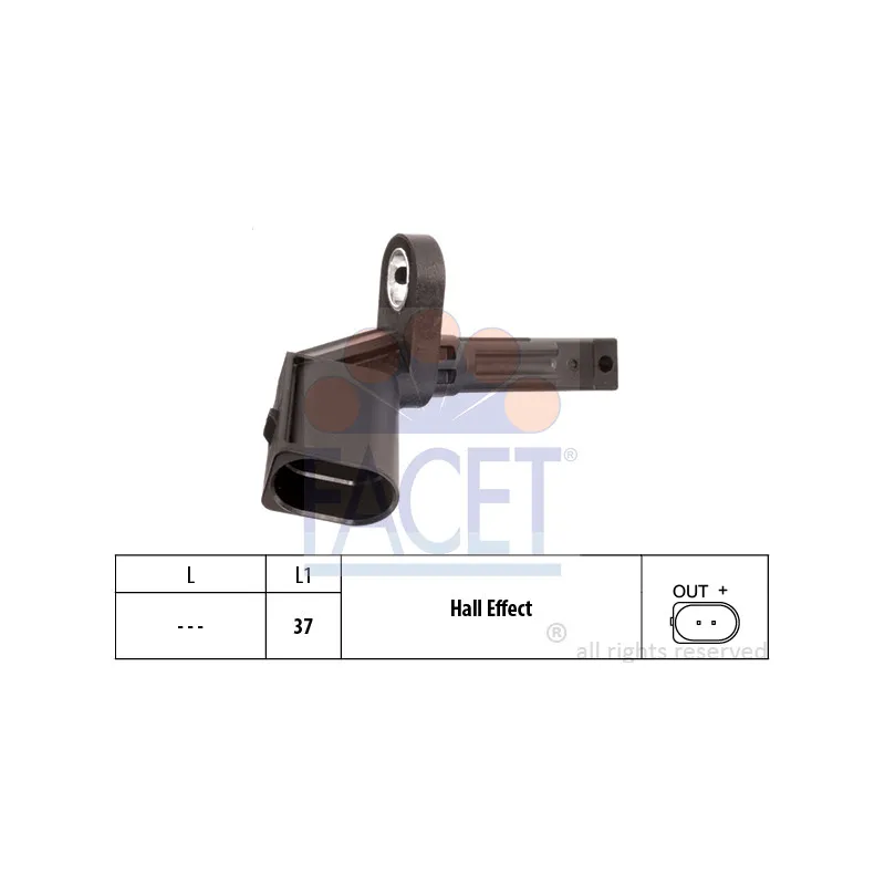 Capteur, vitesse de roue FACET 21.0014