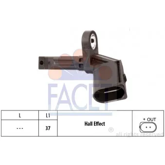 Capteur, vitesse de roue FACET 21.0015