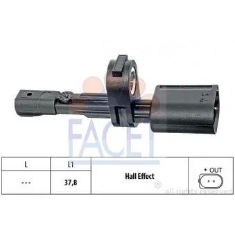 Capteur, vitesse de roue FACET 21.0017