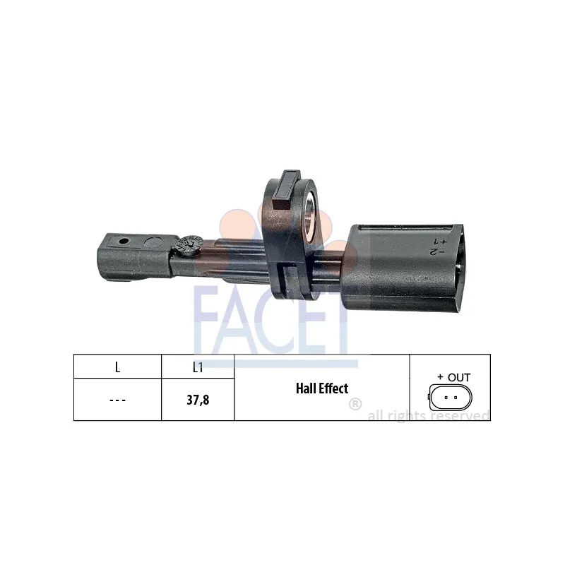 Capteur, vitesse de roue FACET 21.0017