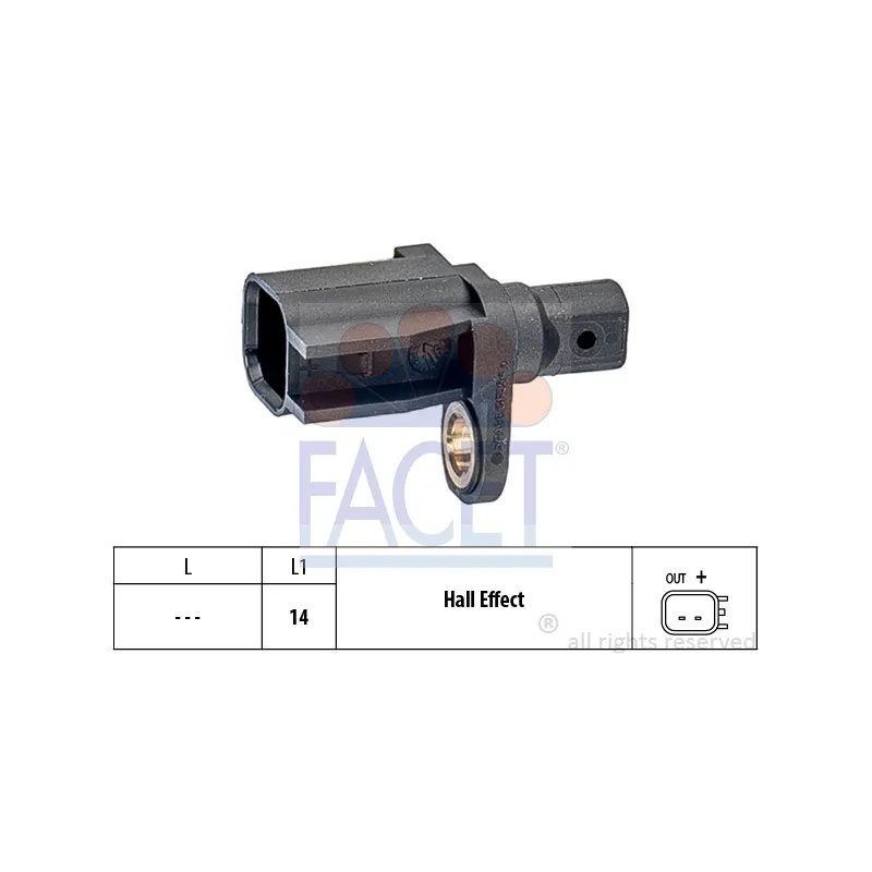 Capteur, vitesse de roue FACET 21.0018