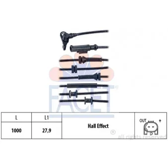 Capteur, vitesse de roue FACET 21.0020