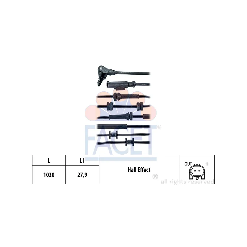 Capteur, vitesse de roue FACET 21.0021
