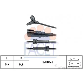 Capteur, vitesse de roue FACET 21.0023
