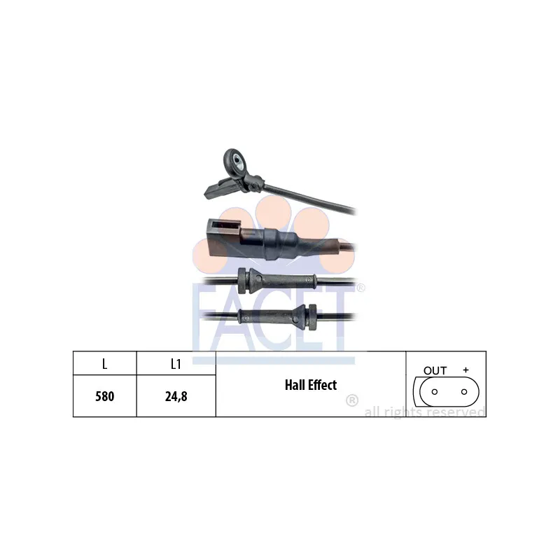 Capteur, vitesse de roue FACET 21.0023