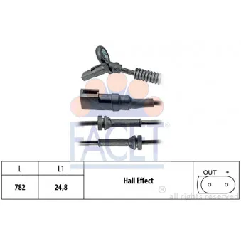 Capteur, vitesse de roue FACET 21.0024