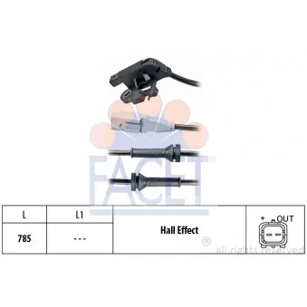 Capteur, vitesse de roue FACET 21.0031