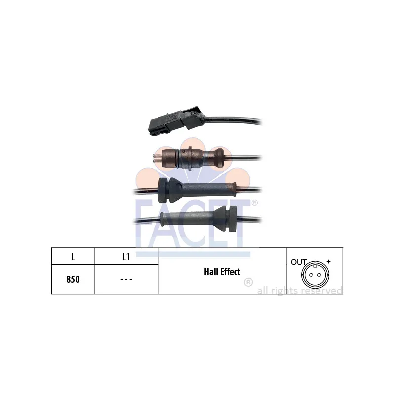 Capteur, vitesse de roue FACET 21.0052