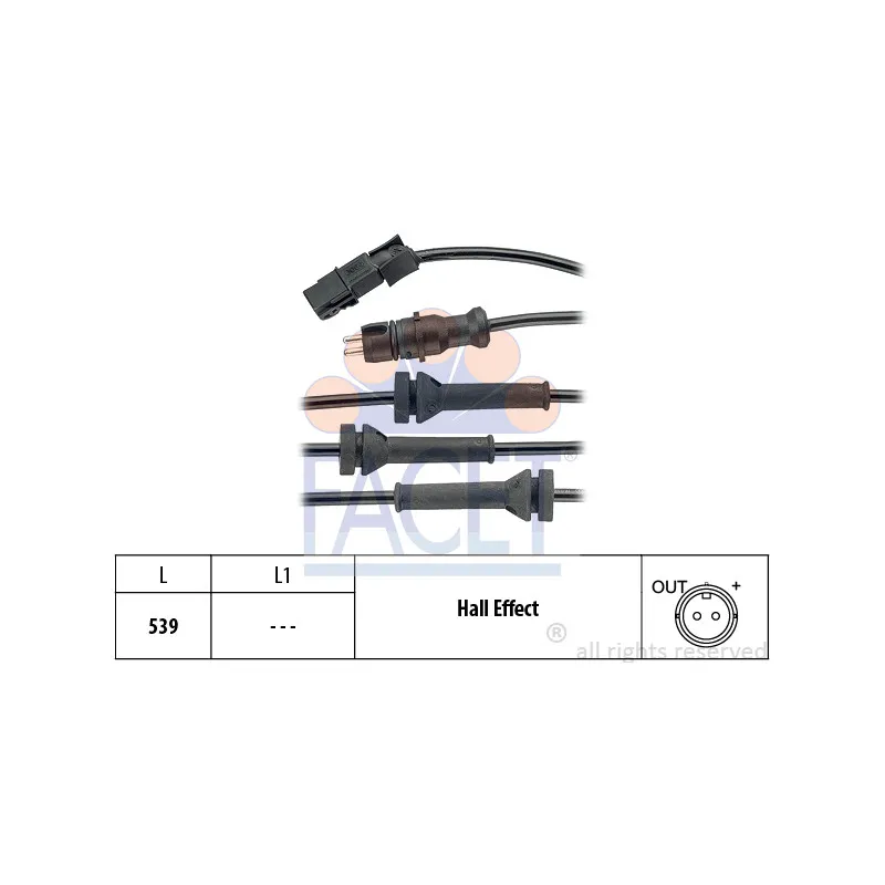 Capteur, vitesse de roue FACET 21.0054