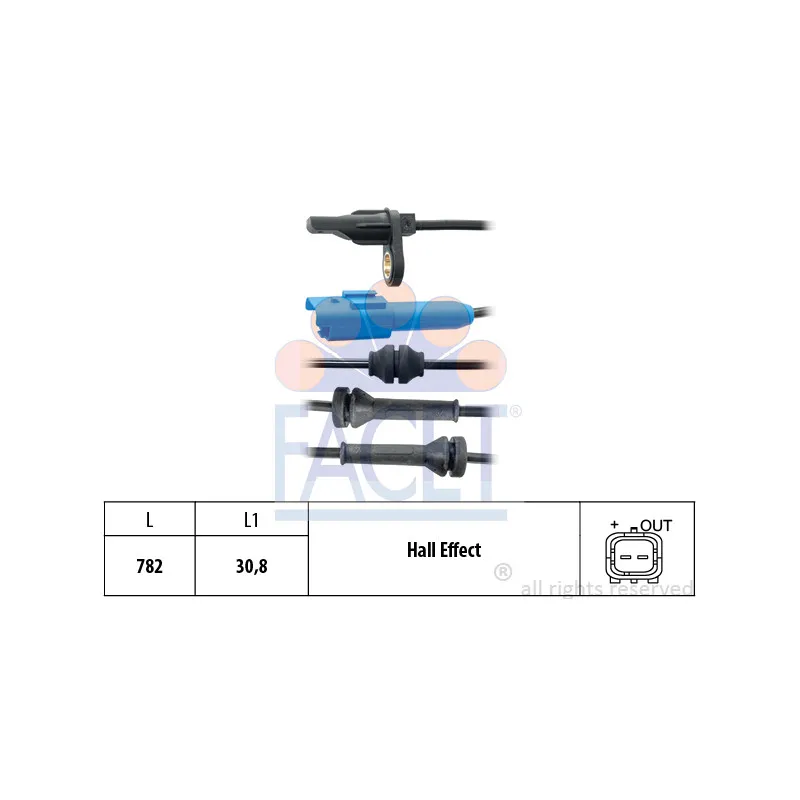 Capteur, vitesse de roue FACET 21.0061