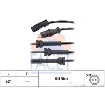 Capteur, vitesse de roue FACET 21.0069