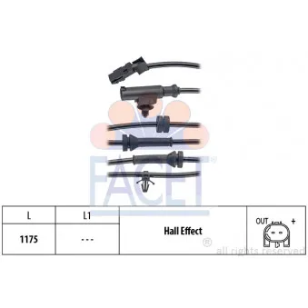 Capteur, vitesse de roue FACET 21.0071