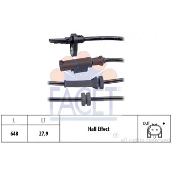Capteur, vitesse de roue FACET 21.0088