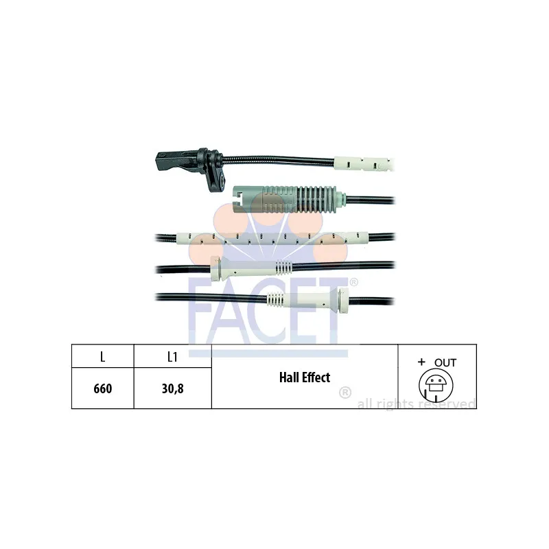 Capteur, vitesse de roue FACET 21.0089