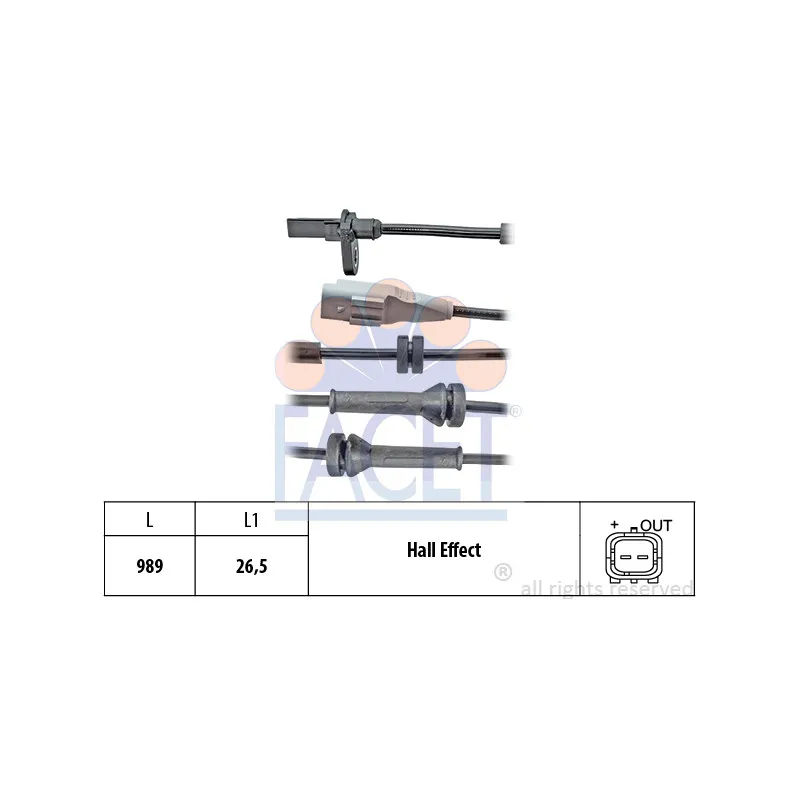 Capteur, vitesse de roue FACET 21.0096