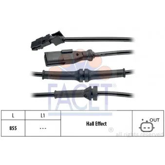 Capteur, vitesse de roue FACET 21.0104