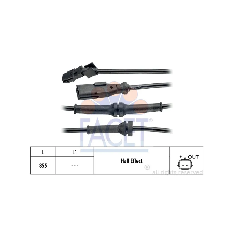 Capteur, vitesse de roue FACET 21.0104
