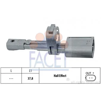 Capteur, vitesse de roue FACET 21.0134