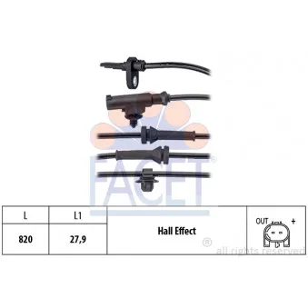 Capteur, vitesse de roue FACET 21.0135