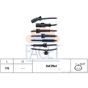 Capteur, vitesse de roue FACET 21.0148