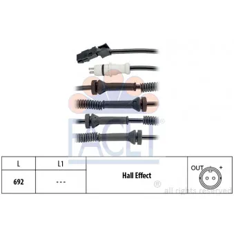 Capteur, vitesse de roue FACET 21.0149