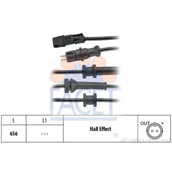 Capteur, vitesse de roue FACET 21.0153
