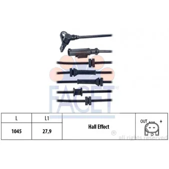 Capteur, vitesse de roue FACET 21.0160